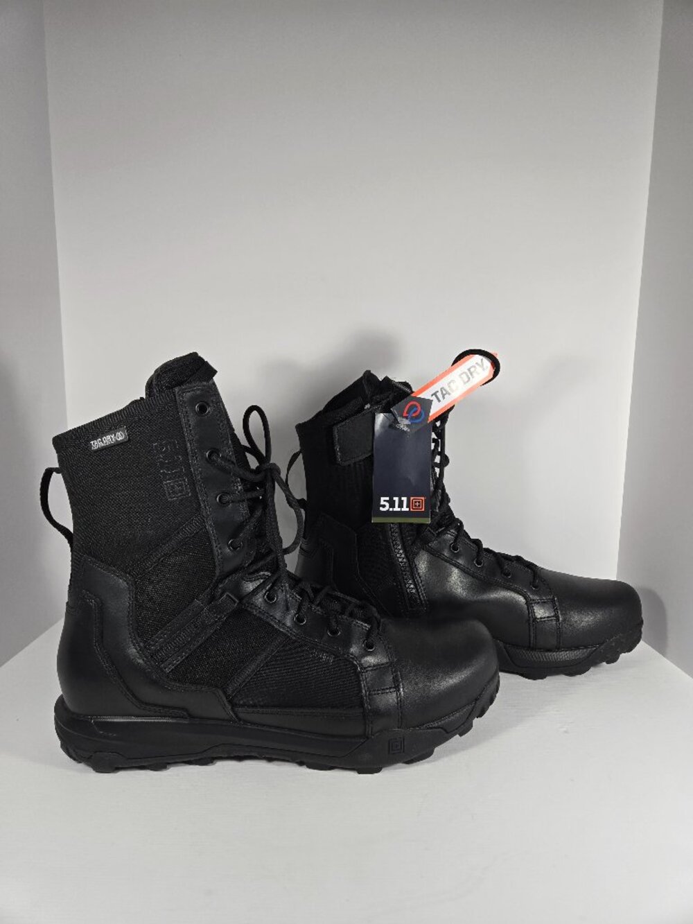 5.11 Tactical A/T 8" Waterproof Side Zip Duty Boots‎ NWT Black